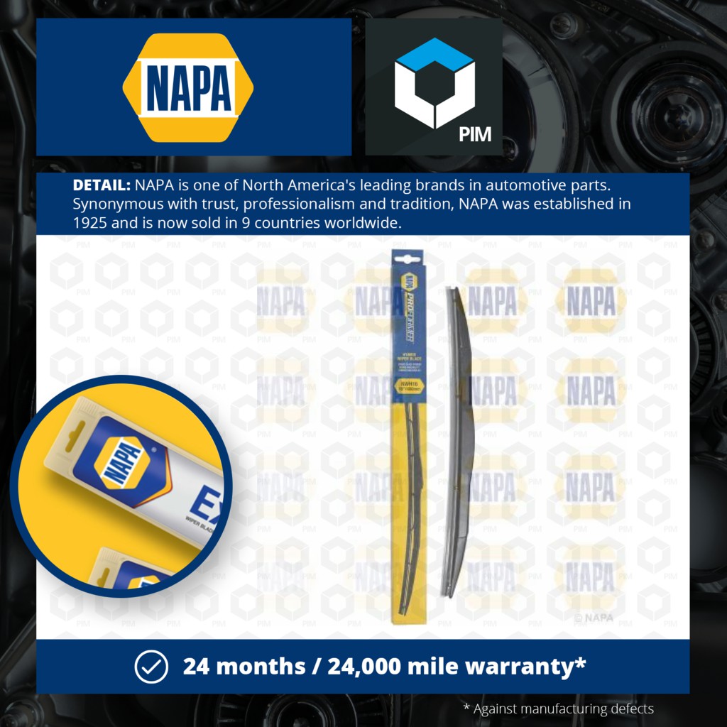 NAPA NWH16 Wiper Arms & Blades Parts in Motion