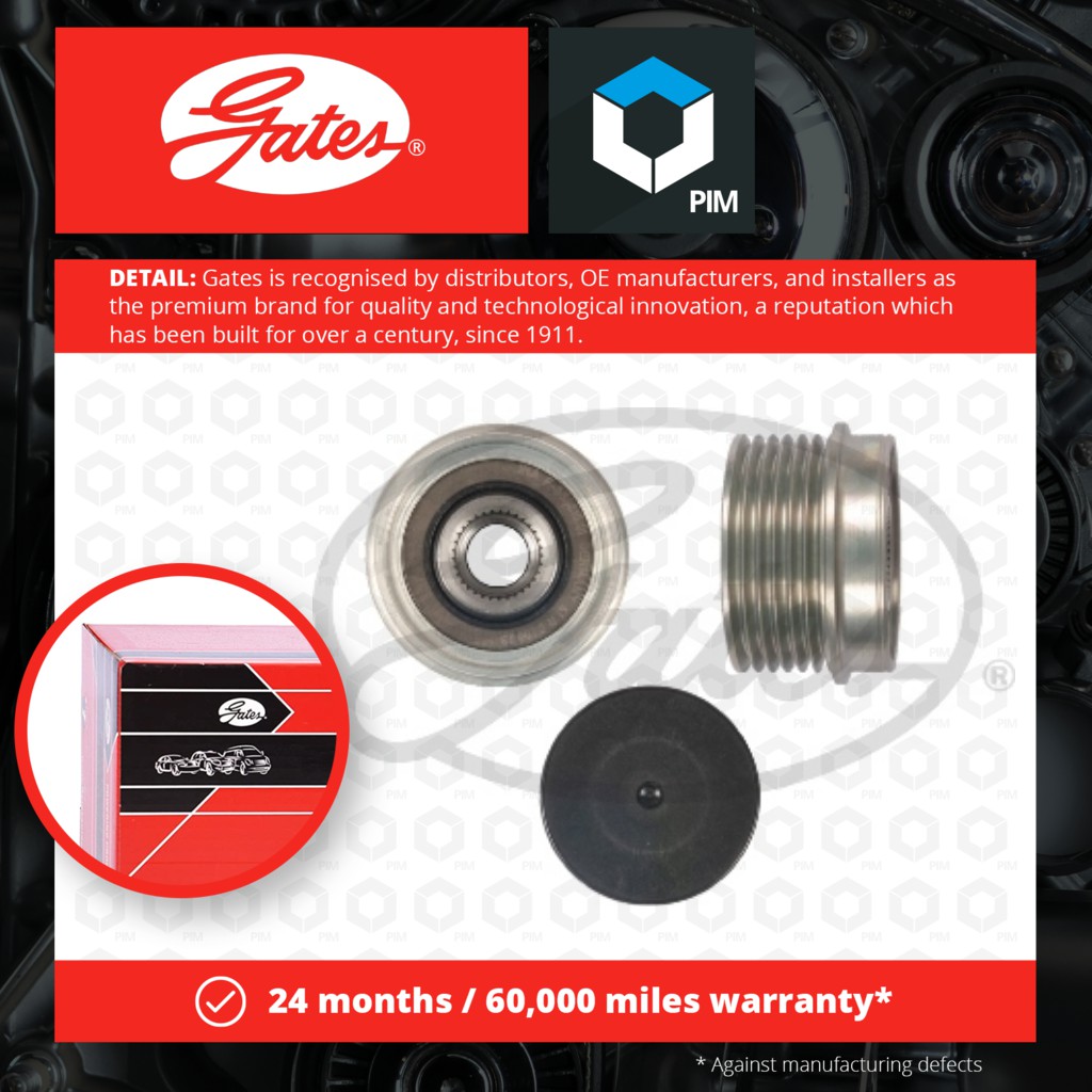 Overrunning Alternator Pulley fits FORD MONDEO Mk3 2.2D 04 to 07 Clutch