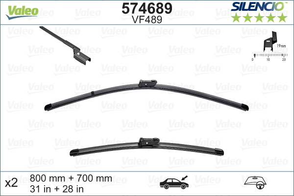 Valeo VF489 Wiper Arms & Blades Front | Parts in Motion