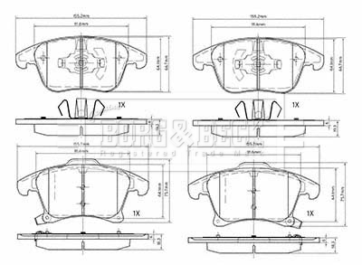 Ate - Teves Borg /& Beck BBP1001 Front Brake Pads