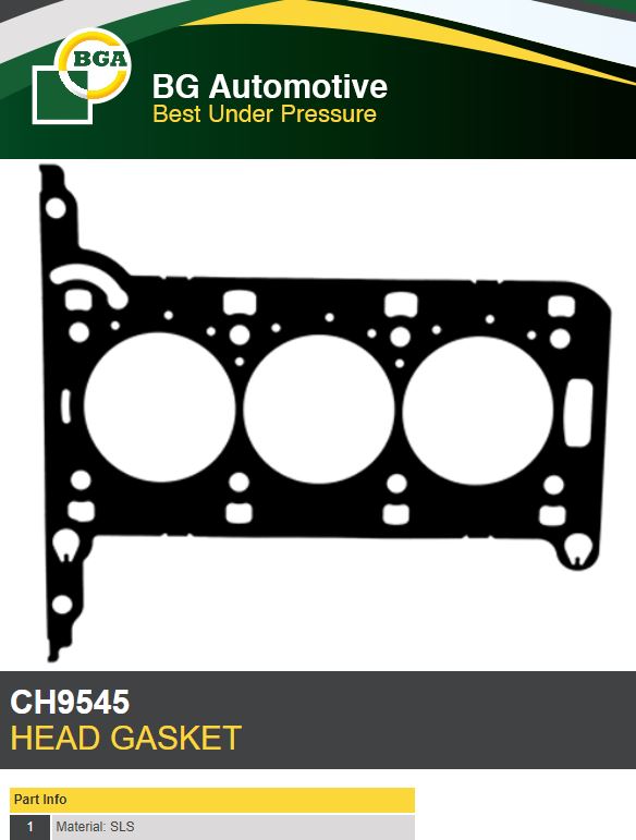 Cylinder Head Gasket fits VAUXHALL CORSA D 1.0 06 to 14 Z10XEP BGA