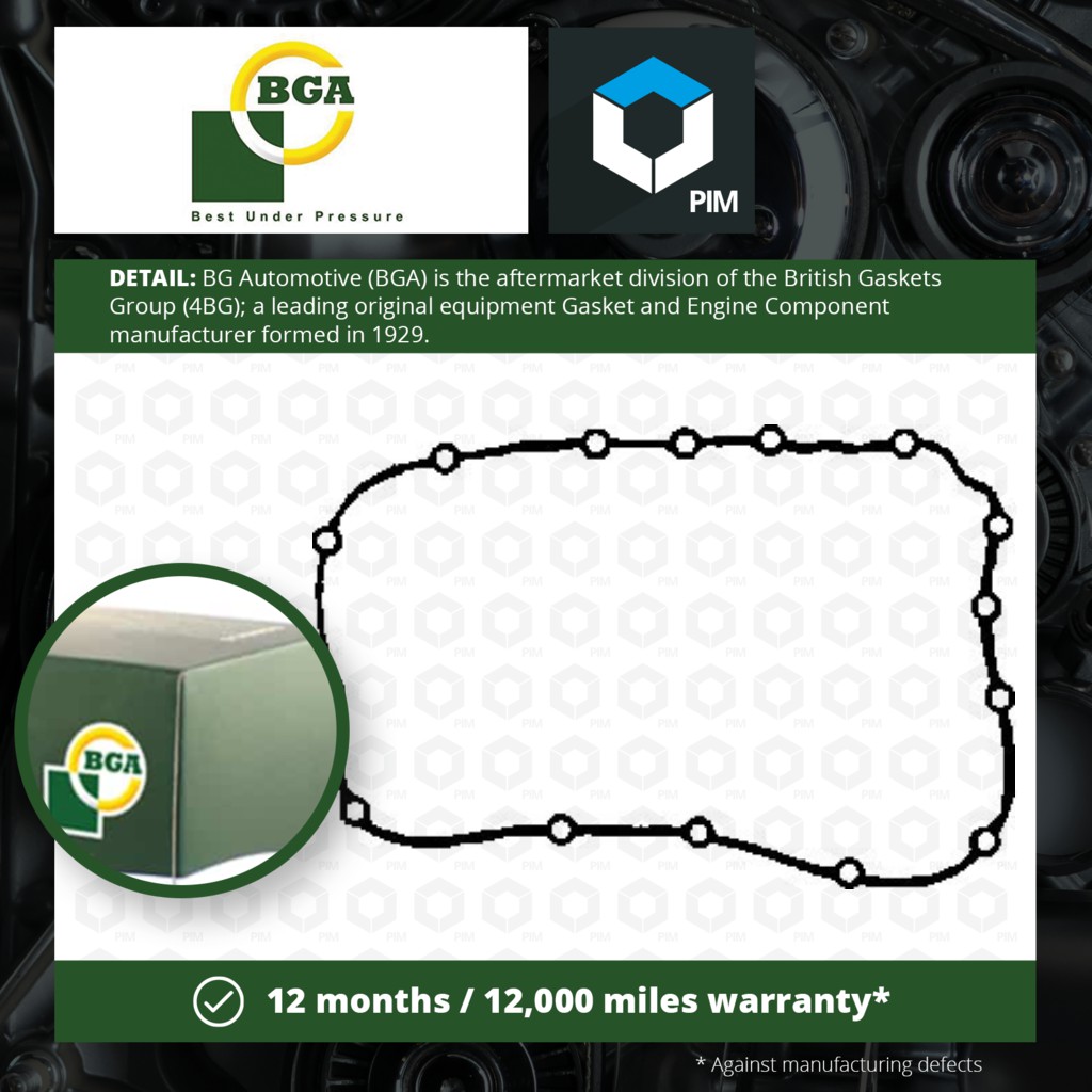 Sump Gasket fits VAUXHALL ASTRA G 1.6 98 to 05 BGA 5006393 652669