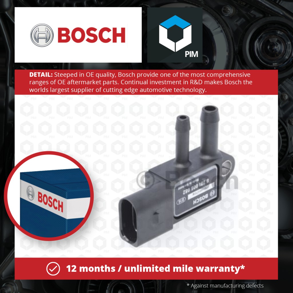 Exhaust Pressure Sensor 0281006082 Bosch 059906051C 076906051B